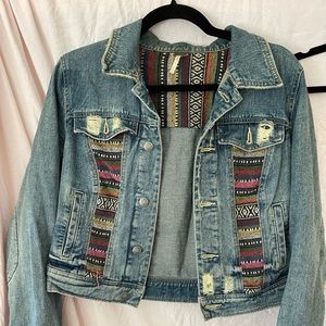 Free People distressed jean jacket size 4